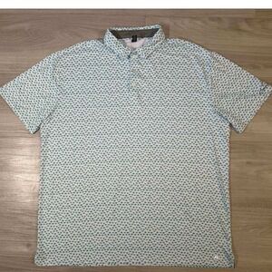 ANDERSON ORD Polo Shirt Mens XXL Palm Tree Print Short Sleeve Golf